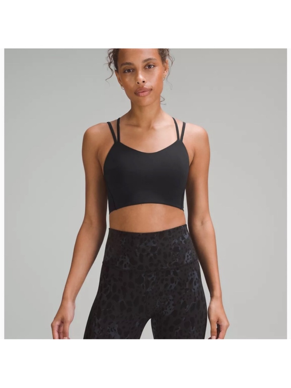 Lululemon Like a Cloud long line black sports bra 6